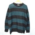 Carhartt WIP Alvin Wool Sweater Herren 2XL Green Stripes Heavyweight Ribbed Logo