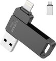 VACKIIT USB Stick für iPhone 256GB Apple Zertifizierter Lightning USB-C USB 3.0