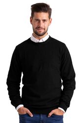 Herren Slim-Fit Sweater Pullover Rundhals Crew Langarm Lässige Baumwolle Jumper