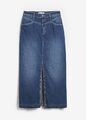 Neu Langer Jeansrock Gr. 46 Blau Denim Used Damen Jeans-Skirt Casualrock