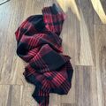 Damen Winter Schal Kariert Schwarz Rot 180x70