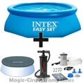 Intex Easy Set Quick Up Pool 305x76cm + Abdeckplane + Filterpumpe + Handpumpe