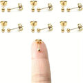 Feine Edelstahl Ohrstecker Damen Herren Ohrringe Silber Gold Kugel Schmuck