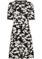 Neu Jerseykleid mit Print Gr 32/34 Schwarz Weiß Sommer-Kleid Mini Freizeit-Dress