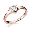 MATERIA Damen Ring Rosegold Herz mit Zirkonia aus 925 Silber rose vergoldet 