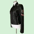 Exclusive SUPERDRY Bikerjacke aus Leder Schwarz Gr.XS Nietendekor Jacke