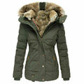 Damen Navahoo warm Winter Jacke Langer Teddyfell jacke Parka Mantel Coat Anbau