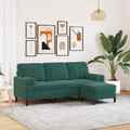 Sofa Couch Polstersofa Loungesofa Wohnzimmer mit Hocker 3-Sitzer Samt vidaXL