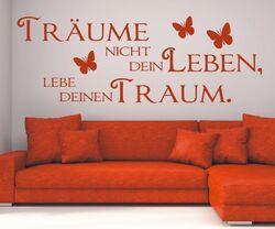 Wandtattoo Spruch Träume nicht dein Leben Lebe Traum Wandaufkleber Sticker