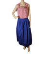 Dirndl rot-weiß-kariert + blaue Schürze - Größe 50