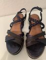 Tamaris Sandalen Sandalette Leder Schwarz Gr 38