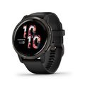 GARMIN Venu 2 Schwarz mit Schnellwechsel-Silikon-Armband 22mm Smartwatch