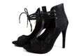 Elegante Damen Abendschuhe Riemchen Pumps Schwarz High Heels Gr.36-41 A.JM-78