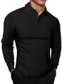 Elegancity Herren Pullover Strickpullover Einfarbig Langarm Sweater Polo Swea...