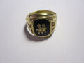 Ring Herrenring Onyx 333 Gold 8k, mit Tollem Motiv im Onyx