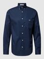 Gant Slim Fit Herren Oxford Hemd Navy Größe L | 100% Baumwolle | Langarm