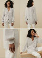 The White Company graue Ballonärmel Strickjacke mit Alpaka Oversize passt 10-16