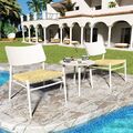 Bistro-Set 3-teilig aluminium Balkonmöbel-Set, PE Rattan, Ladung 150 kg