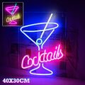 Neon LED Schild Cocktail Wand Deko Neonlichter für Bar Club Shop Party Wanddeko