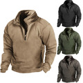 Herren Pullover Stehkragen Sweatshirt Thermofleece Pulli Sweatjacke Winter Jacke