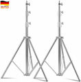 2X Edelstahl Lichtstativ Lampenstativ 2.8m mit Universal Adapter für Foto Studio