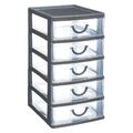 Schubladenbox Thinkling Organizer mit 5 Schubladen, 13 x 16 x 26 cm, grau