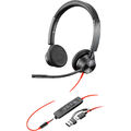 HP Poly Blackwire 3325M USB-C Stereo-Headset + 3,5 mm-Stecker + USB-C/A-Adapter