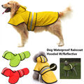 Hunde Regenmantel Regenjacke mit Kapuze Wasserdicht Reflektierend S-4XL