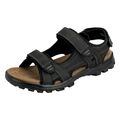 Herren Trekkingsandalen Leder Sandale Übergröße 47-49 Freizeit Schwarz 73422