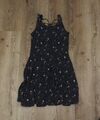 C&A Clockhouse Kleid Gr. M dunkelblau blau mit Punkten gepunktet Blumen Sommer