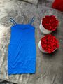 Sexy Damen Figurbetontes Mini Kleid Blau New York Gr36/38