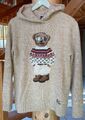 Polo Ralph Lauren „Polo Bear” Strickhoody  Größe S  beige/meliert  Damen 