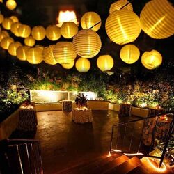 5-7m Party Solar Lichterkette 20-50er LEDs Lampions Außen Innen Lampion Girlande