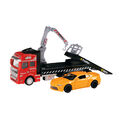 Toi-Toys 24087B Metal World Spielzeugauto - Abschleppwagen mit Hebebühne & Auto