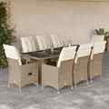 Bistroset Sitzgruppe Balkonset Gartenmöbel 11-tlg. Schwarz Poly Rattan vidaXL