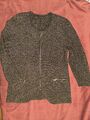 Boucle Strickjacke Jacke Pullover Cardigan Sweater, braun Gr 42 TOP!