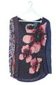 DESIGUAL Print-Shirt Damen Gr. DE 38 blau-schwarz-rot Casual-Look