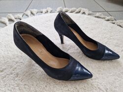 TAMARIS Damen   Schuhe Gr 36 Leder Dunkel Blau Pumps 