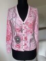 Nice Collection Strickjacke Cardigan Print Strass Exklusiv Designer G 38 wie Neu