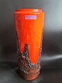 Scheurich Keramik Vase 203-26 Rot Schwarz 26 cm 60er 70er Jahre FAT LAVA