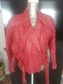 Rote Jacke aus echtem Leder, Vintage Gr 42 