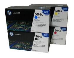 Original Toner HP Color Laserjet CP3525 CM3530 X DN / 504X 504A CE250X -CE253A