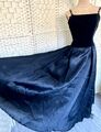 Vintage Monsoon Abendkleid entbeint schwarz Samt und reine Seide Rock Fit 10