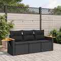 Gartenmöbel Sofa Garnitur Lounge Sitzgruppe mit Kissen 3-tlg. Poly Rattan vidaXL