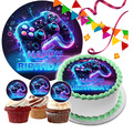 Gamer Geburtstag Tortenbild Muffinaufleger Party Deko Geschenk Controller essbar