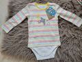 *neu* Frugi Body Langarm Shirtbody Gestreift Gr. 86-92 Weiß Poppet 2 In 1 Puffin