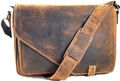 Vintage Aktentasche Messenger Bag Laptopfach Büffelleder Arbeit Schule Uni Natur