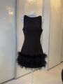 ZARA ELASTISCHES KLEID MIT FEDERN 4772/227 DRESS WITH FEATHERS Gr.M