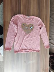 Review Langarmshirt  Mädchen rosa,  Pailletten Gr. 140/146