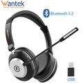 Wantek Kabellos Kopfhörer Bluetooth Headset mit Mikrofon USB Dongle für PC/Handy